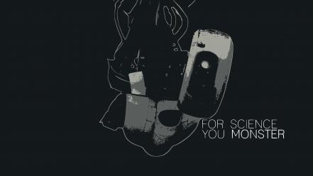 Video games portal vector glados monochrome wallpaper