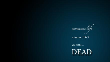 Blue text dead quotes thing gradient background wallpaper