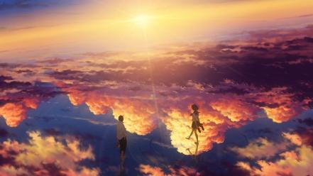 Boys skyscapes reflections girls skies original characters wallpaper