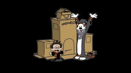 Calvin hobbes and harry potter crossovers hogwarts wallpaper