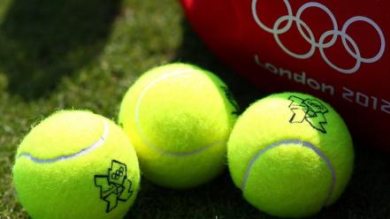 Green red yellow tennis olympics balls wallpaper