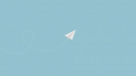 Minimalistic flying paper plane wallpaper