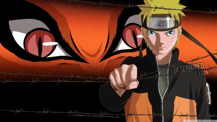 Naruto: shippuden kyuubi uzumaki naruto barbed wire wallpaper