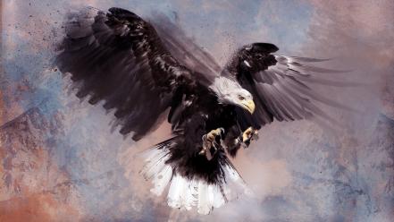 Paintings birds predator eagles artwork wallpaper