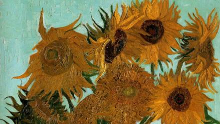 Paintings vincent van gogh sunflowers vases still life wallpaper