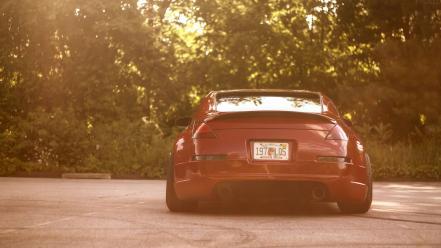 Red tuning nissan 350z stance wallpaper