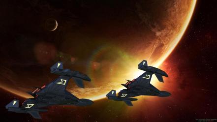 Space stars planets spaceships science fiction sci-fi wallpaper