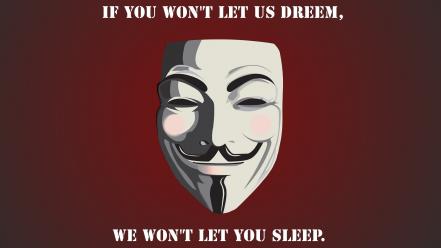 Anonymous text typography dreams revenge red background final wallpaper