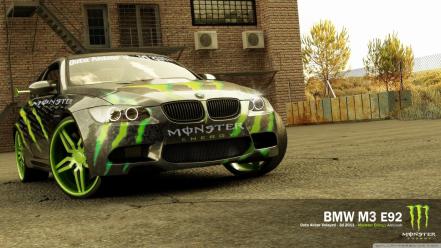 Bmw m3 monster energy 3d e92 wallpaper