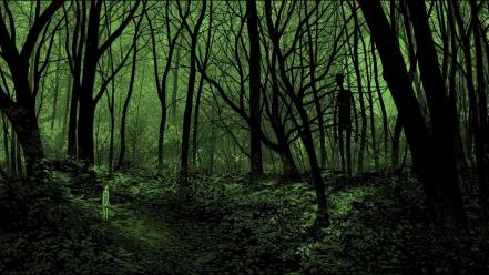 Forest surreal artwork slender man daniel danger wallpaper