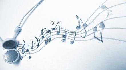 Headphones music artwork notes musical wallpaper