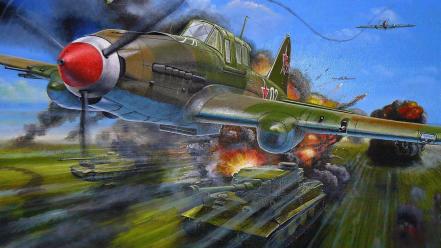 Aircraft war military tanks battles artwork drawings wallpaper