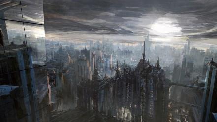 Artwork cities destruction post-apocalyptic sole wallpaper
