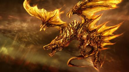 Dragons fire skies wallpaper