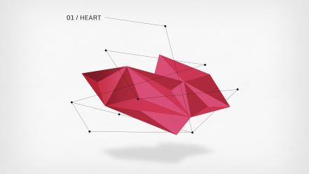 Geometry hearts triangles low poly wallpaper