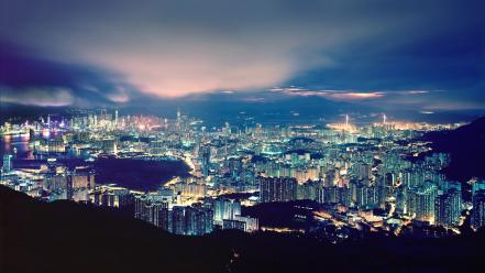 Hong kong city skyline cities bay thomas birke wallpaper