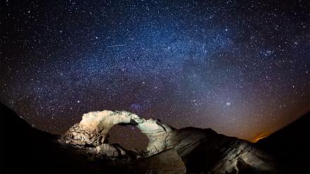 Landscapes stars nocturnal view canyonlands national park wallpaper