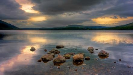 Landscapes stones lakes wallpaper