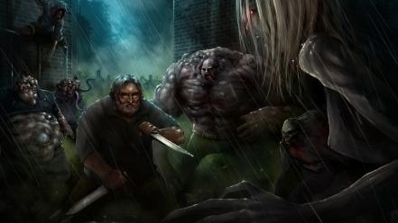 Left 4 dead gabe newell knives warriors wallpaper