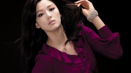 Purple dress jeon ji hyun black background wallpaper