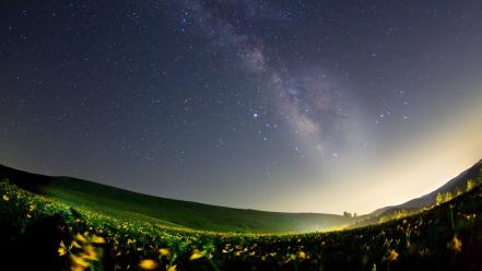 Stars fields night sky wallpaper