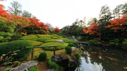 Water japan landscapes nature flowers garden zen wallpaper