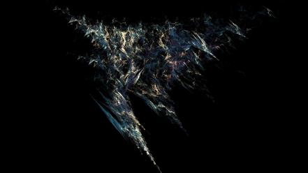 Abstract black background widescreen fractal art wallpaper