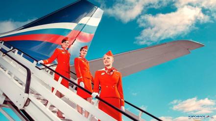 Advertisement airliners aeroflot commercial flight attendants wallpaper