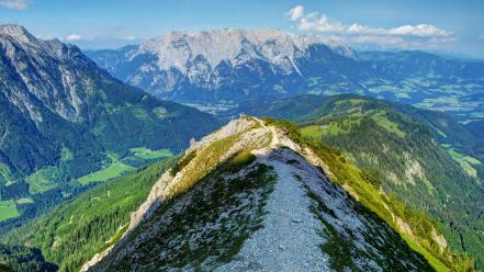 Alps austria mount forests grass wallpaper