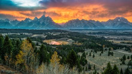 Clouds landscapes forest usa glacier national park wallpaper