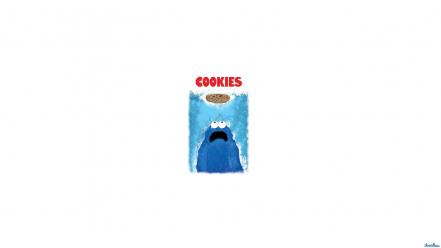 Cookie monster sesame street tv threadless cookies wallpaper