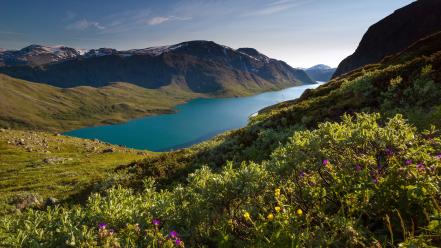 Europe norway hills lakes landscapes wallpaper