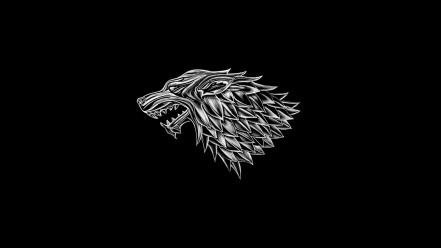 Game of thrones house stark simple background strap wallpaper