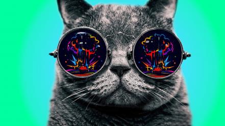 Glasses goggles trippy digital art colors spectre wallpaper