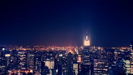 Night empire state building cities wallpaper