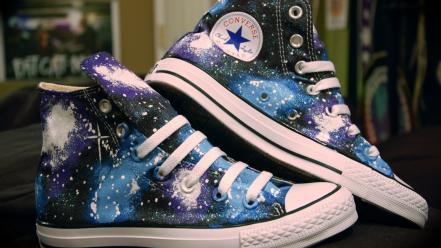 Outer space shoes converse sneakers all star blue wallpaper