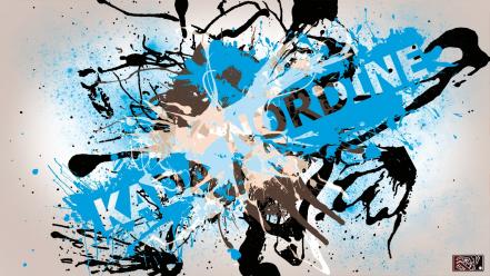 Splash art blue digital splashes typography wallpaper