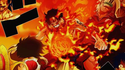 Strawhat pirates monkey d luffy portgas ace wallpaper