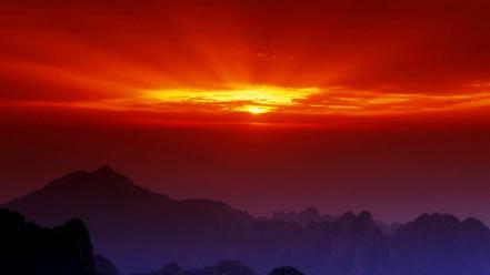 Sunset landscapes nature china wallpaper