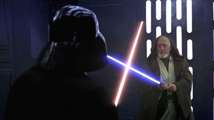 Vader obi wan versus dark side light wallpaper