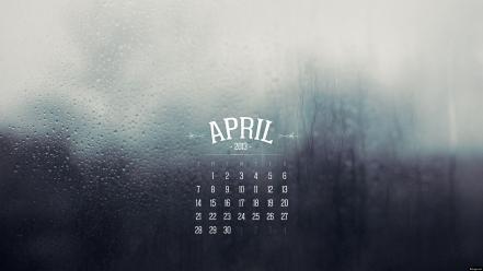 Water rain glass calendar april drops wallpaper