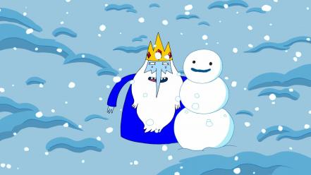 Winter snow snowmen adventure time ice king wallpaper