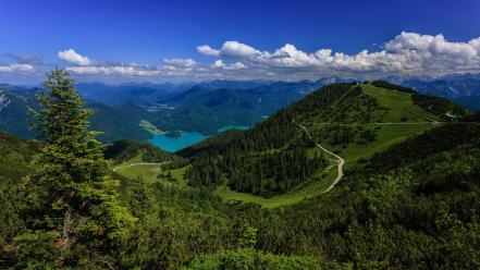 Alps green mountains nature rivers wallpaper