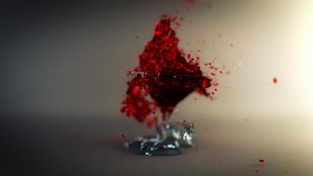 Broken glass liquid 3d splashes shatter wallpaper