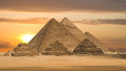 Egyptian pyramids sunset wallpaper