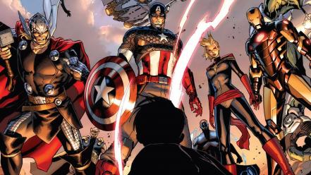 Iron man thor captain america marvel comics avengers wallpaper