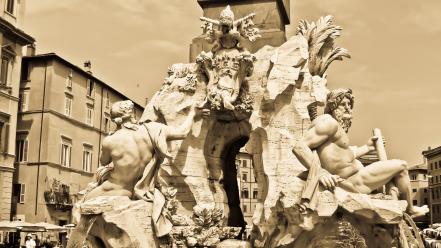 Italy rome buildings sepia wallpaper