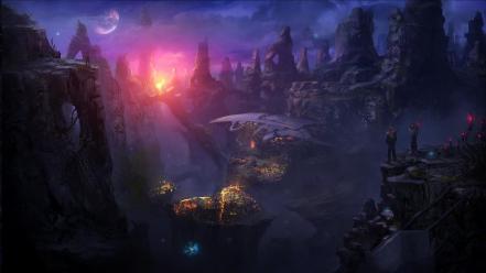 Landscapes digital art concept science fiction artwork wallpaper