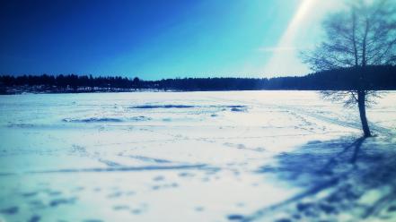 Snow sun cold sweden frozen lakes wallpaper