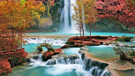 Spectacular nature waterfalls widescreen wallpaper